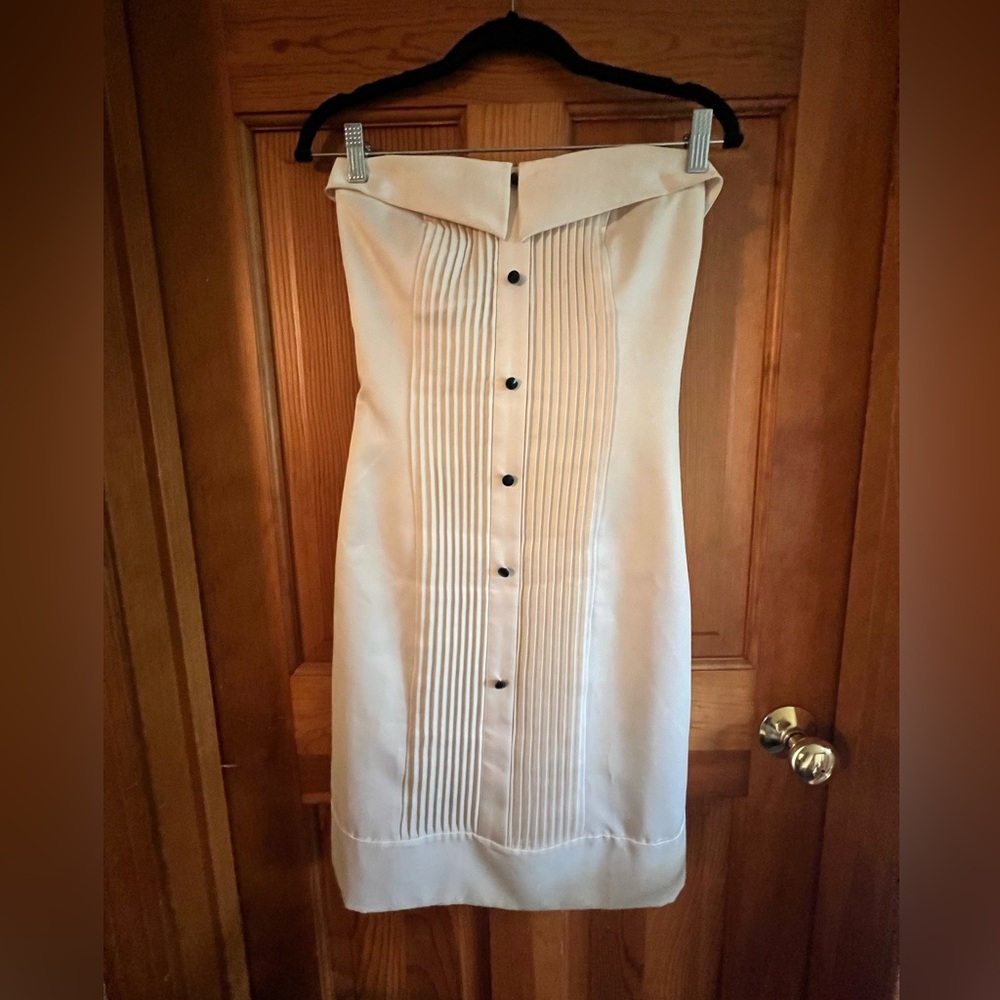 Size 2 cream colored tuxedo dress